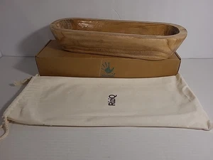 New Riziq Hand Carved Wooden 17.5in Long Bowl.. Kitchen Decor.. - Picture 1 of 7