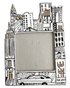 Anthropologie New York Cityscape NYC cornice ceramica skyline foto 4x4 - Foto 1 di 9