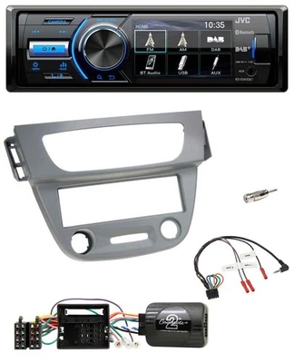JVC Bluetooth Lenkrad USB DAB Autoradio für Renault Megane III 2009-2012 grau - Bild 1 von 4