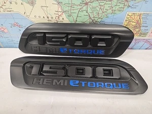 2019 - 2023 Ram 1500 Hemi E Torque Hood Emblems OEM Black - Picture 1 of 11