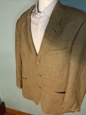 Ermenegildo Zegna Men's Silk Wool Blazer Jacket 56 Eu 46 US Grey Black sportcoat - Image 1 of 4