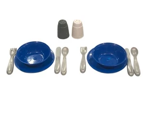 Paso 2 Platos de Repuesto de Cocina de Juego de Simulación Platos Azules Cuencos Utensilios Coctelera - Imagen 1 de 9