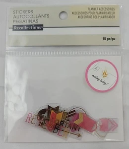 Recollections Planner Accessories Stickers Meetings 15 Pc New Pink Gold - Picture 1 of 3