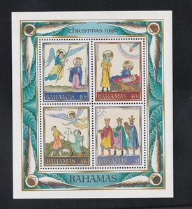 BAHAMAS 1990 MNH CHRISTMAS ART SOUNENIR SHEET - Picture 1 of 1