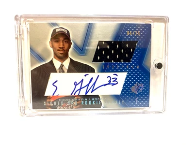 2001-02 SPx Signed Jersey /25 SILVER Eddie Griffin Rookie Auto RC Rockets SP - Image 1 of 2
