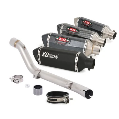 Mid Exhaust Pipe 2" Black Muffler Tips For Suzuki DRZ400SM DRZ400E  S 2000-2024 - image 1 of 4