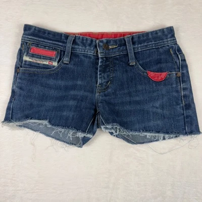Pantalones Cortos de Jean Diesel Industry Denim Corte Azul Para Mujer Pequeños Y2K Italia Foto 1 de 4