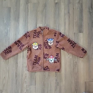 Kids Paw Patrol Zip-up Fleece Jacket (Size 5T) Brown Warm Sweater - Picture 1 of 5