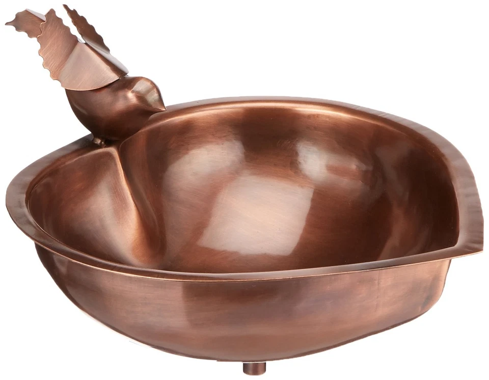 HBB-01 Heart Shaped Birdbath Bowl, Copper - Image 1 of 1
