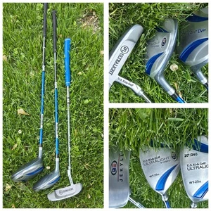 US Kids Golf Ultra Light Left Handed 3 Club Set DV2 45 WT-25u Jekyll Putter USKG - Picture 1 of 24