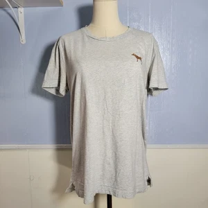 ROSA Victoria's Secret Mediana Gris Claro Brillante Dorado Logo Camiseta Manga Corta - Imagen 1 de 10
