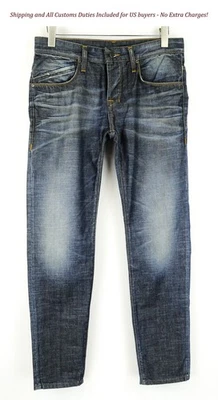 Pantalones de mezclilla TAKESHY KUROSAWA W32 para hombre calce ajustado algodón azul lavado estilo Foto 1 de 4