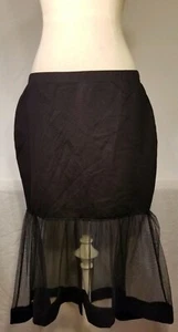 Haute Monde Womens Skirt Size 1X Black Solid Top Mesh Bottom - New with Tags - Picture 1 of 3