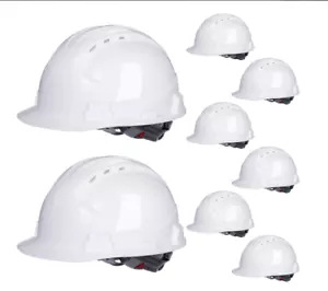 Leumoi 8 Pieces 4 Pt. Suspension Hard Hat Bulk Safety Helmets Adjustable Ratc... - Picture 1 of 13
