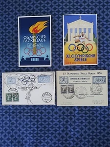 Collection Of 4- 1936 Berlin Summer Olympics -Torch Relay- Nazi Germany-Postcard - Picture 1 of 9