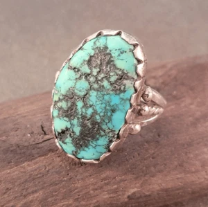 Anello Zuni Bernadette Eustuce grande turchese blu - Foto 1 di 8