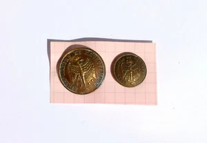 2 BOUTON / BUTTON UNIFORME MILITAIRE - ETATS MAJOR ET RECRUTEMENT AILE - 17,23mm - Picture 1 of 2