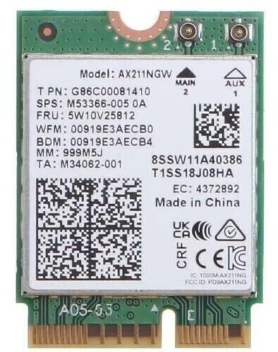 NEW Intel AX211 WIFI 6E CNVio2 Adapter w/Tri Band 2.4/5/6GHz AX211NGW 2.4Gbps - Image 1 of 4