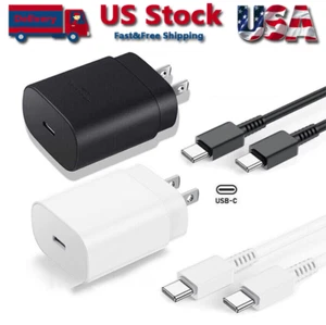 25W Type C USB-C Cable Super Fast Wall PD Charger For Samsung Galaxy S20 S21 S22 - Picture 1 of 6
