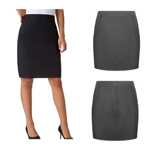 Niñas Escuela LÁPIZ Falda Damas Oficina Ropa de Trabajo Hasta la Rodilla-GRIS - Imagen 1 de 1