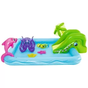 Paddling Pool Aquarium Play Centre Inflatable Water Slide Gift for Kids NEW UK - Picture 1 of 7
