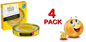 4 PACK BRISLING SARDINES in Olive Oil with LEMON 120gr RIGA GOLD Made in LATVIA - Imagen 1 de 1