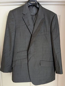 Lutwyche Savile Row Solid Gray Full Canvas 3-Piece Suit + Extra Pants US44 - Picture 1 of 16