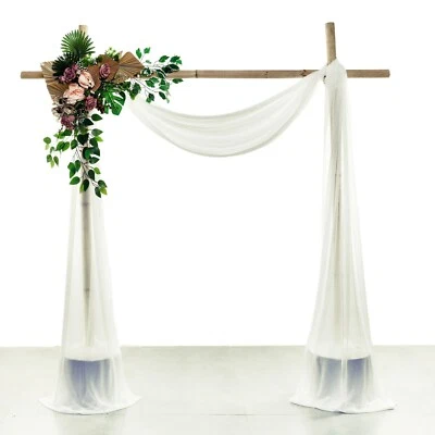 30ft Long Chiffon Wedding Arch Draping Fabric Curtain Panel Event Photo Backdrop - Image 1 of 4