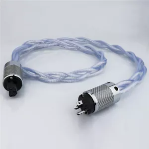 Audiophile Silver Plate 8N OCC cavo di alimentazione HiFi US EU Schuko cavo di alimentazione di rete - Foto 1 di 12