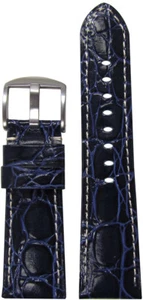 26mm XL Panatime D Blue Leather Watch Band w Gator P & WS For Panerai Radiomir - Picture 1 of 1