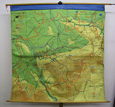 Schulwandkarte Wandkarte Rollkarte Karte Nordrhein-Westfalen NRW 171x170cm ~1960