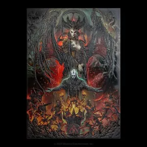 Displate Limited Edition - Diablo IV: Lilith Returns - New! HOLO Golden Glitter - Picture 1 of 5