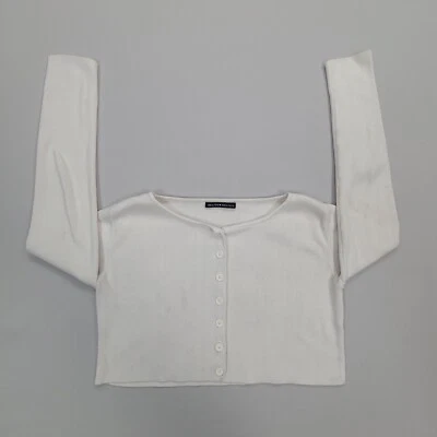 Brandy Melville Sweater Womens Extra Small White Sweatshirt Cropped Comfort - Image 1 of 4