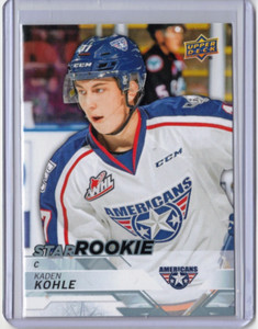 🔥 KADEN KOHLE 18/19 Upper Deck CHL UD Star Rookie #387 Tri-City Americans 🔥