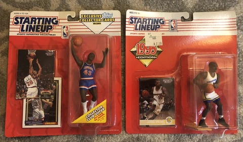 Vintage NBA Starting Lineups Lot - Sprewell (Warriors) / Daugherty (Cavaliers) Cover