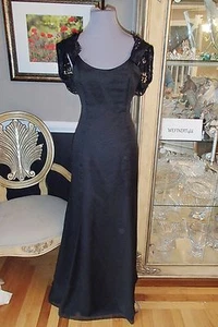 A1714 ALVINA VALENTA 9228 BLACK SZ 10 $310 MOTHER OF BRIDE FORMAL GOWN DRESS - Picture 1 of 8
