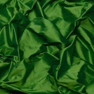 Iridescent Peppermint Leaf Green 100% Silk Shantung Fabric 54" W By Yard SF-5054 - Picture 1 of 4