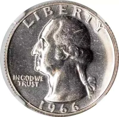 1966 SMS Washington Quarter NGC MS67 - Image 1 of 4