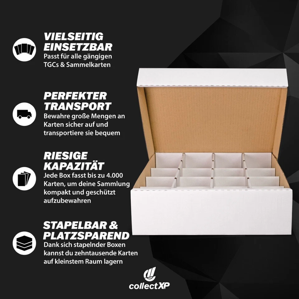 Riesen Deck-Boxen - Aufbewahrung (weiß) mit 16 Fächern für Sammelkarten - Bild 1 von 1