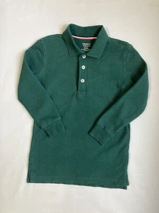 French Toast Uniform Long Sleeve Pique Polo Shirt, Green, Size: XS (4/5), Unisex - Picture 1 of 3
