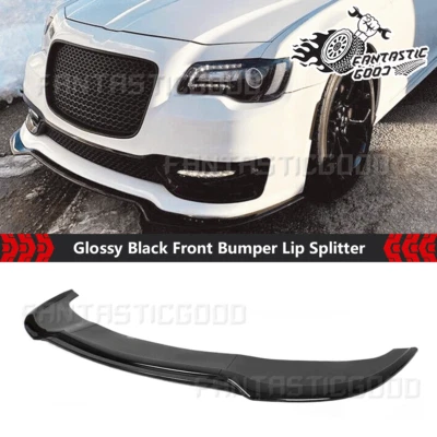 Divisor de labios delantero negro brillante para Chrysler 300 C S Touring Sport SRT 2015-2022 Foto 1 de 4