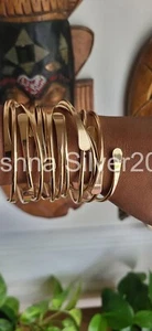 Set of 7 Solid Brass bangles, Adjustable Stackable bangles Statement bangles M2 - Picture 1 of 8