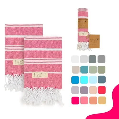 Turkish Hand Towels for Bathroom - Set of 2 18" " inches Decorative Cotto