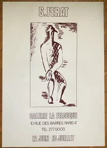 SERGE FERAT ORIGINAL ART POSTER PRINT EXHIBITION GALERIE LA FELOUQUE PARIS 1970s - Picture 1 of 20
