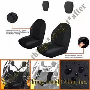 Yamaha Rhino Seat Cover for 2006 & 2007 450 660 700 - Black Cloth Bucket Set - Picture 1 of 7