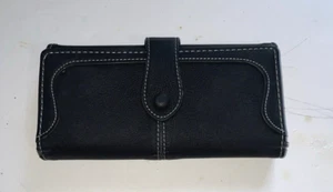 CARTERA PARA DAMA (negro/rosa con cierre a presión) imitación cuero - Imagen 1 de 8