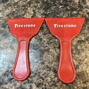 Raspador de hielo promocional de plástico vintage FIRESTONE neumáticos gasolinera artículo promocional - Imagen 1 de 4