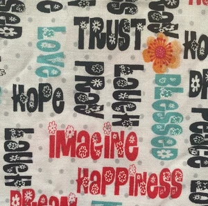 Faith, Happiness, Hope, Kindness, Trust, Peace Fabric 30 X 36” Quilting - Picture 1 of 6