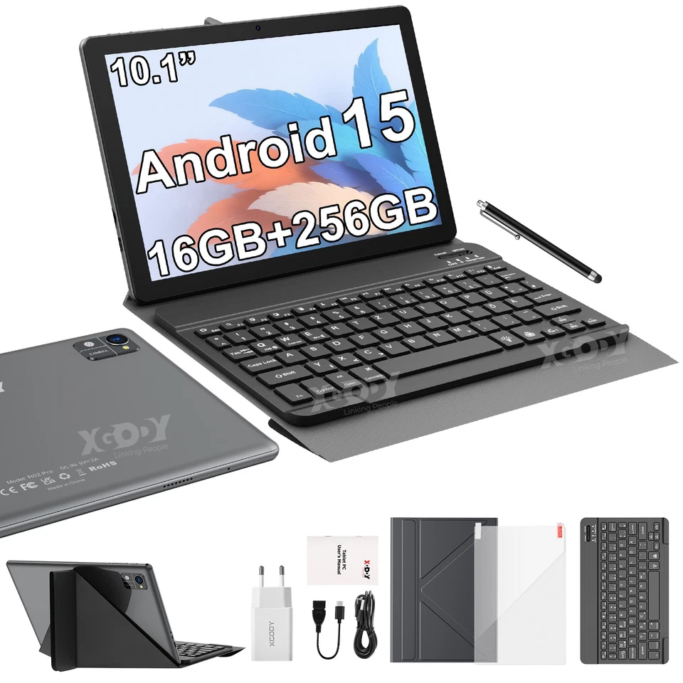 New 10,1 Zoll Android 15 Tablet 16GB+256GB(1TB TF) Dual Camera WiFi6 7000mAh IPS - Bild 1 von 4