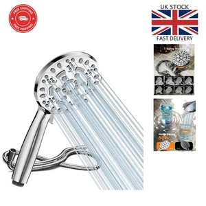 Elegant Water-Saving Shower Head with 8 Spray Options - Modern Chrome Finish - Picture 1 of 10
